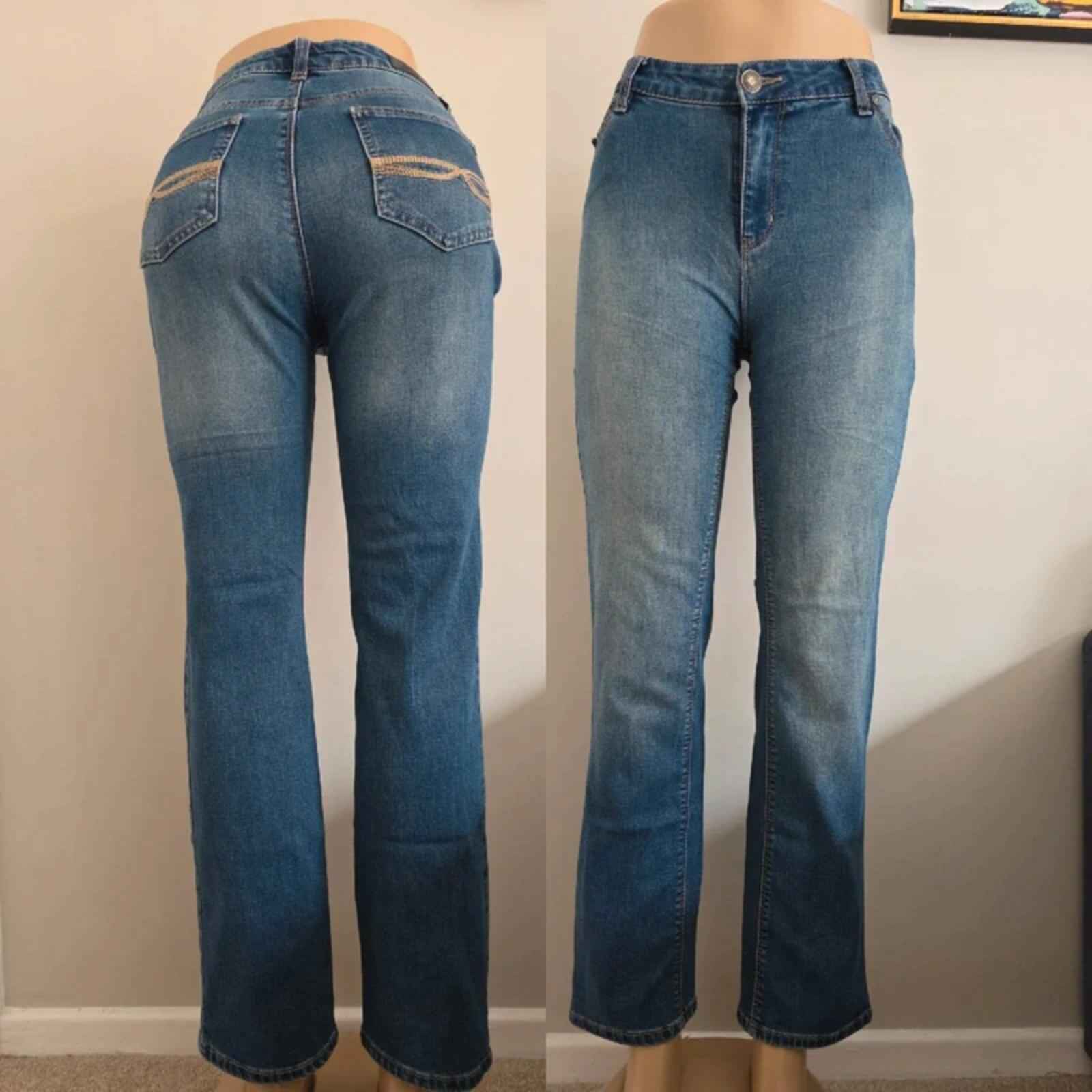 Buffalo David Bitton Mid Rise Straight Vintage Y2K Jeans UK Size 10/12 Petite
