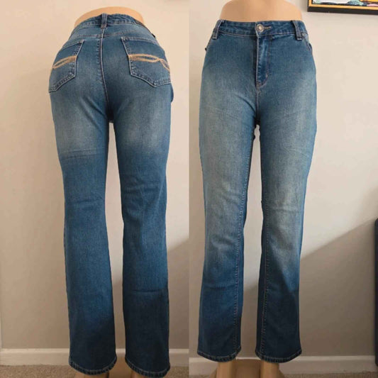 Buffalo David Bitton Mid Rise Straight Vintage Y2K Jeans UK Size 10/12 Petite