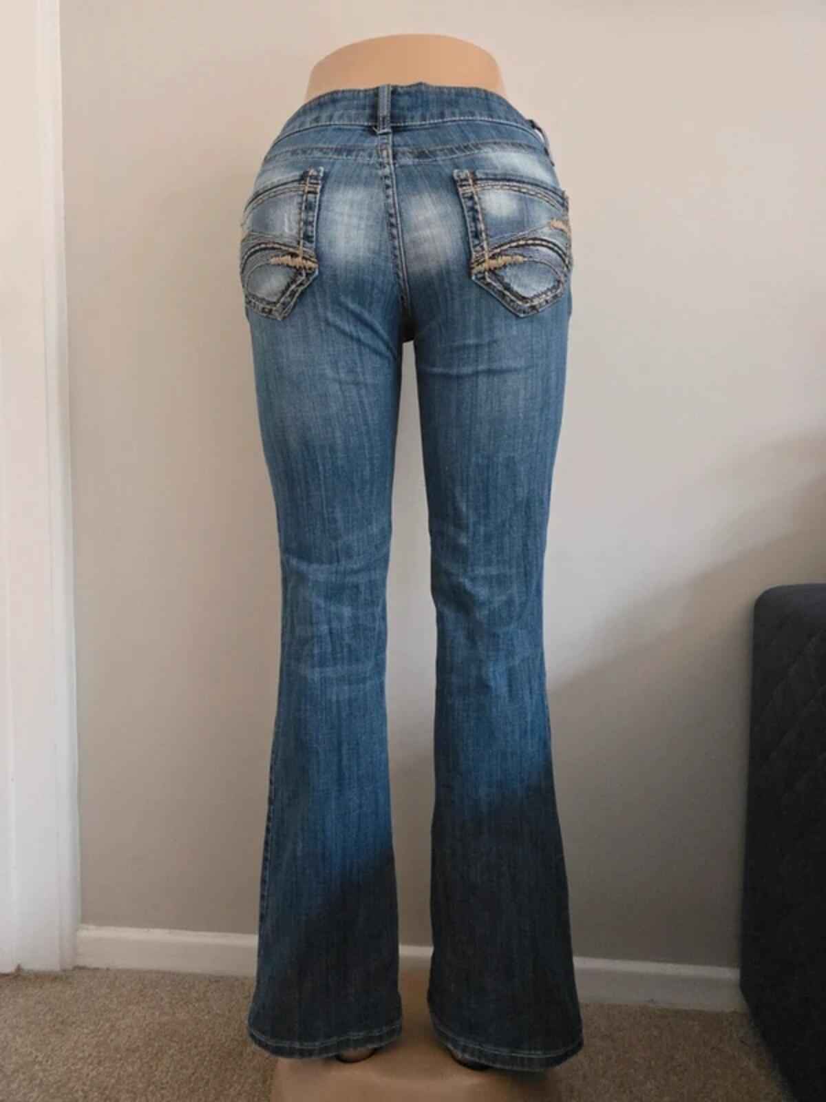 Decree Low Rise Bootcut Vintage Y2K Jeans UK Size 8/10