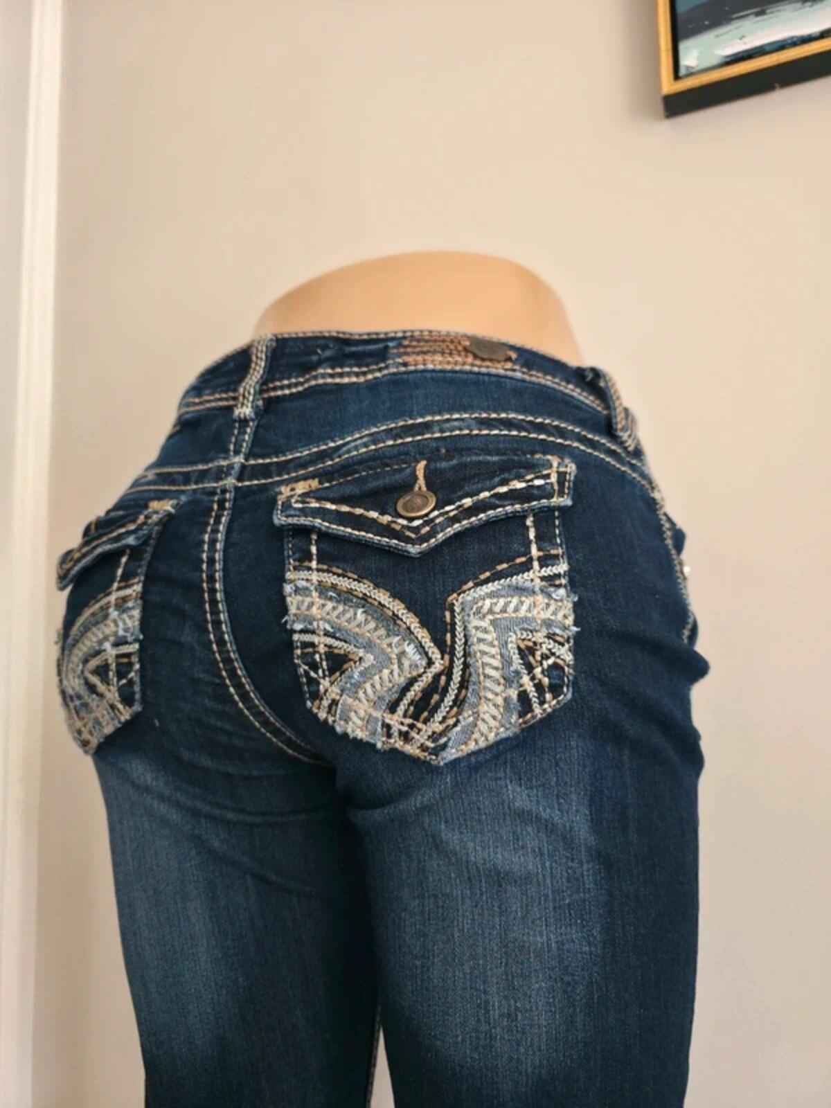 1st Kiss Low Rise Cropped Vintage Y2K Jeans UK Size 8/10