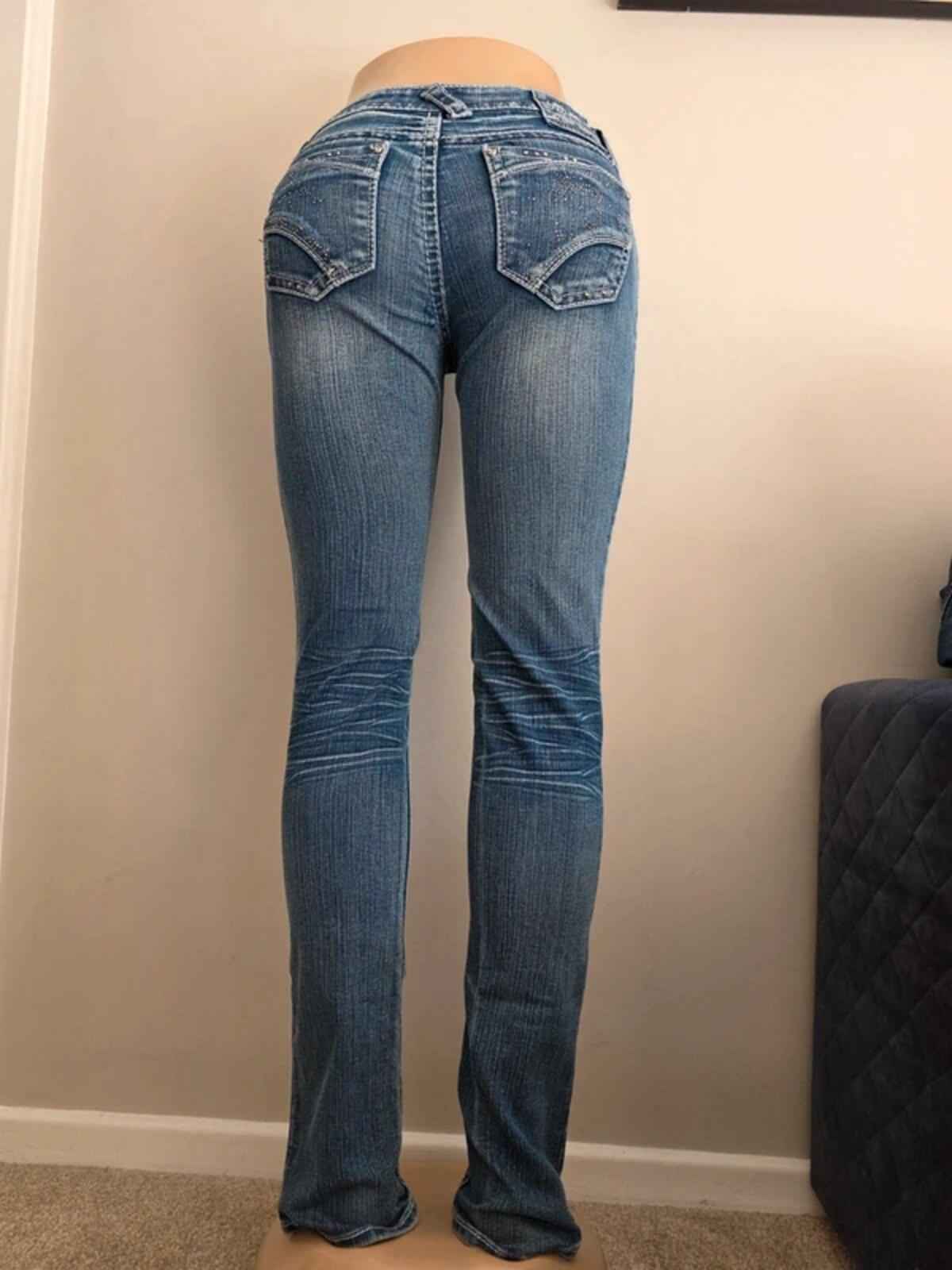 Vintage Y2K Hydraulic Low Rise Micro Bootcut Jeans UK Size 8 tall