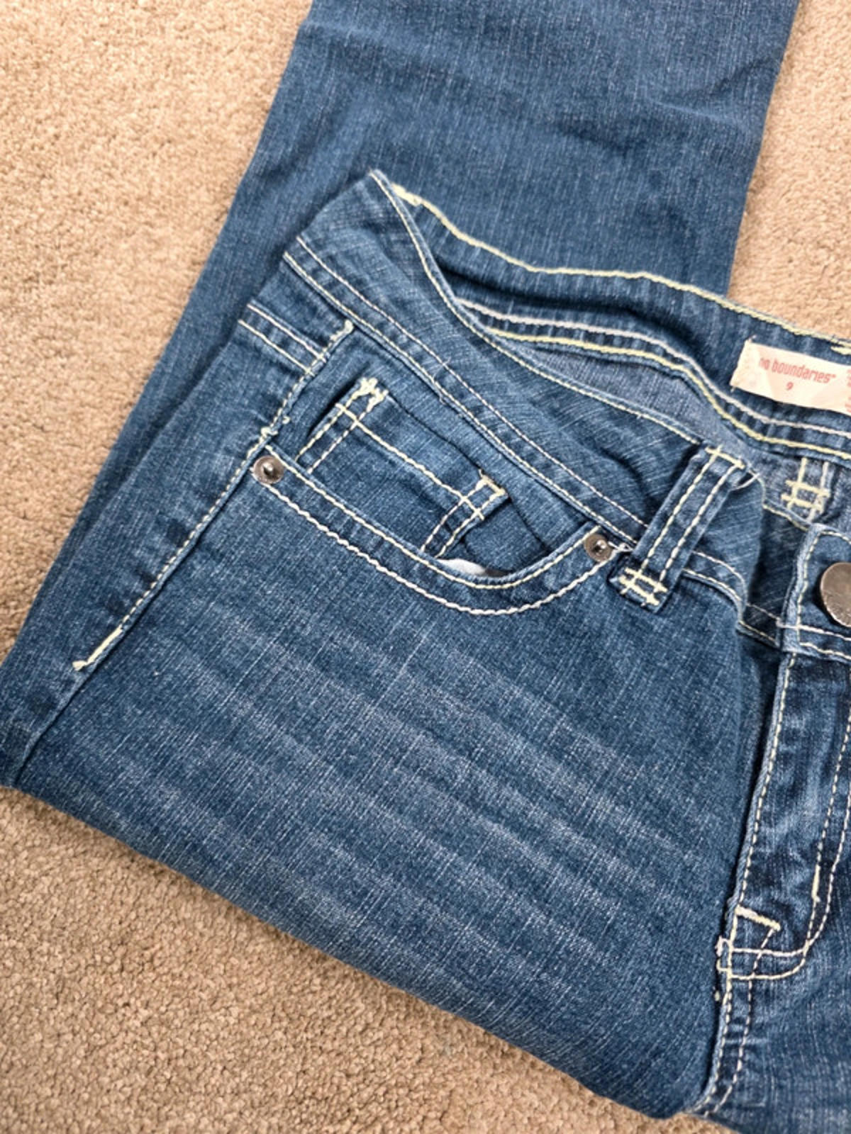 Vintage Y2K No Boundaries Low Rise Flared Jeans UK Size 12
