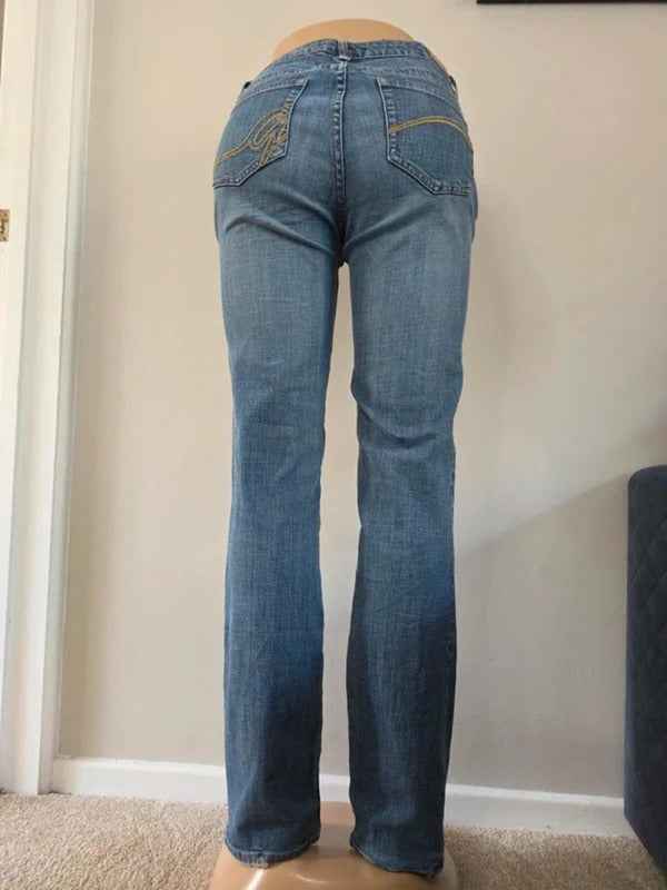 Garage Low Rise Straight Vintage Y2K Jeans UK Size 10 Tall