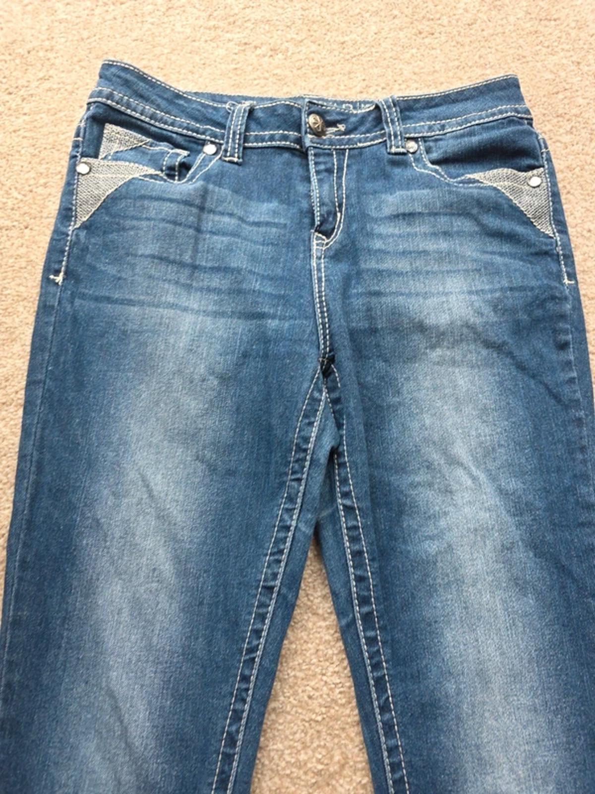Vintage Y2K Vanilla Star Mid Rise Skinny Jeans UK Size 12