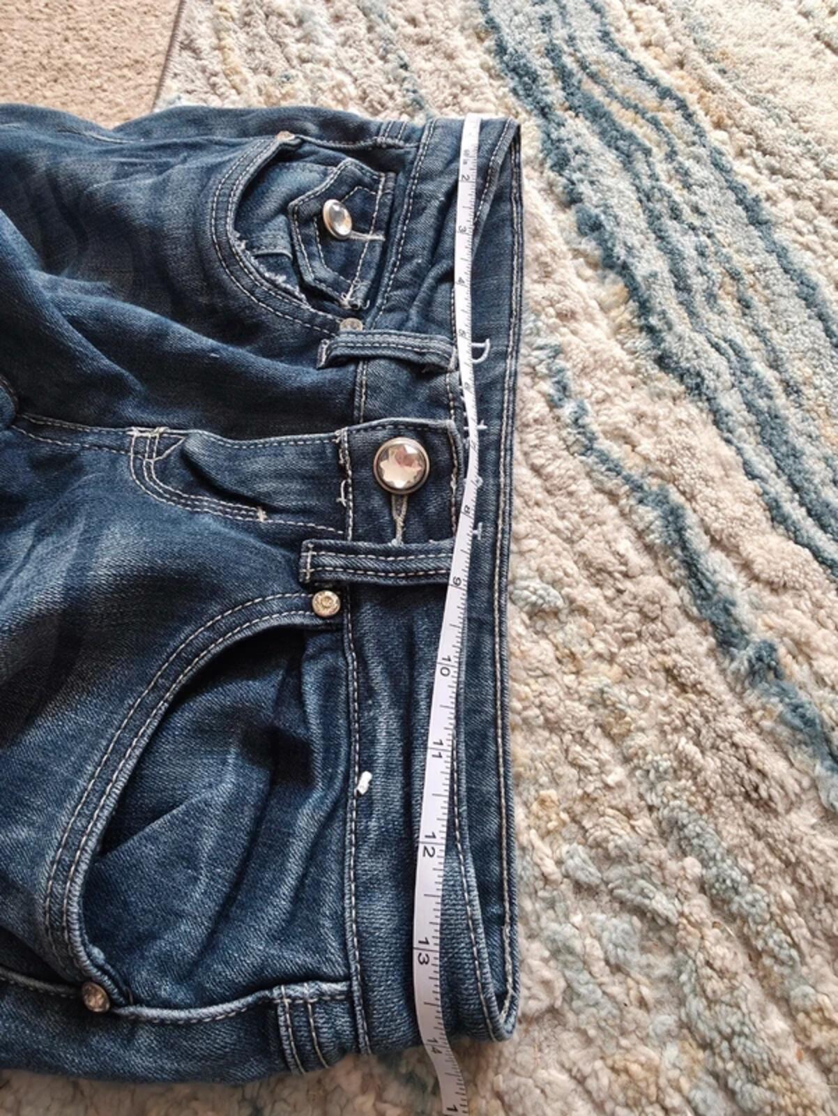 Rock & Love Ultra Low Rise Skinny Vintage Y2K Bling Jeans UK Size 4