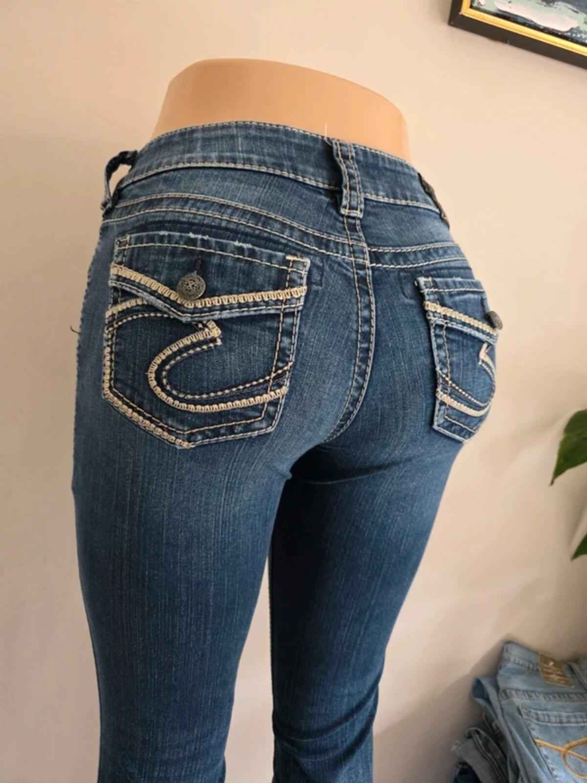 Vintage Y2K Silver Jeans Low Rise Bootcut Jeans UK Size 6