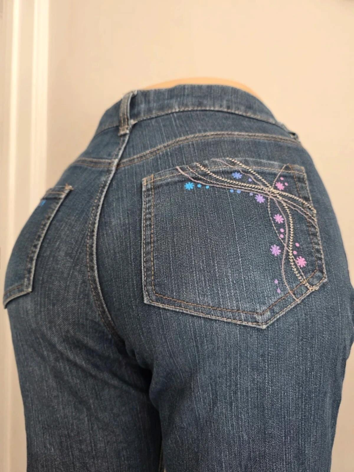 Flash High Rise Wide Leg Straight Vintage Y2K Jeans UK Size 14 Petite