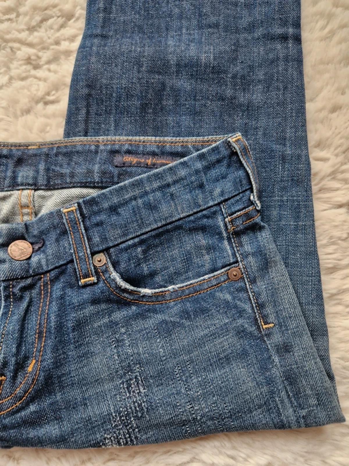 Y2K "Citizens of Humanity" Ultra Low Rise Bootcut Indie Grunge Festival Denim UK 8 Tall