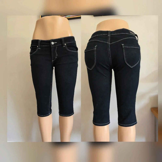Vintage Y2K Apple Jeans Low Rise Jegging Shorts UK Size 10/12