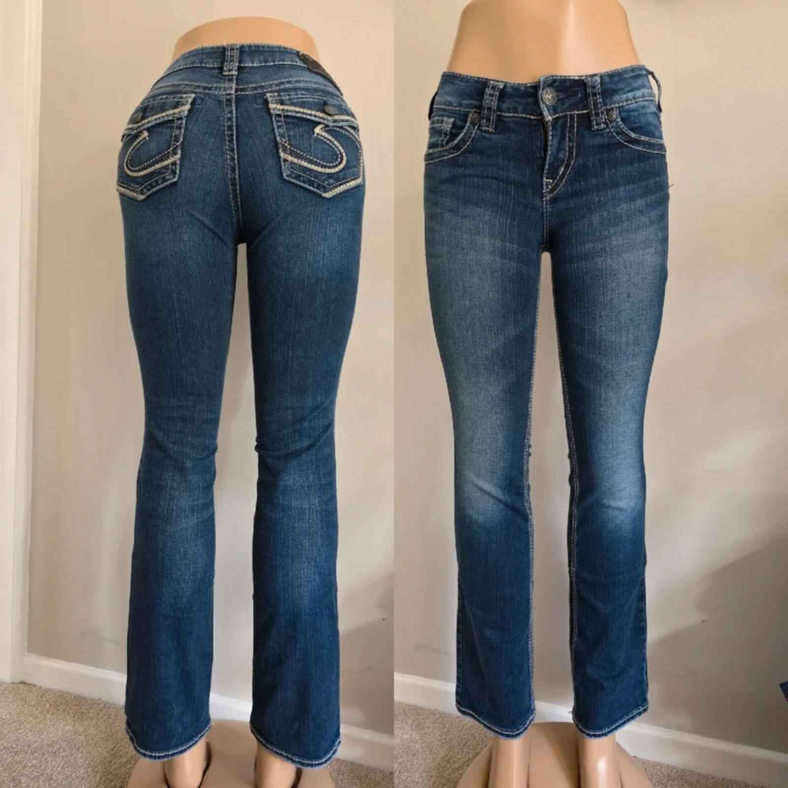 Vintage Y2K Silver Jeans Low Rise Bootcut Jeans UK Size 6