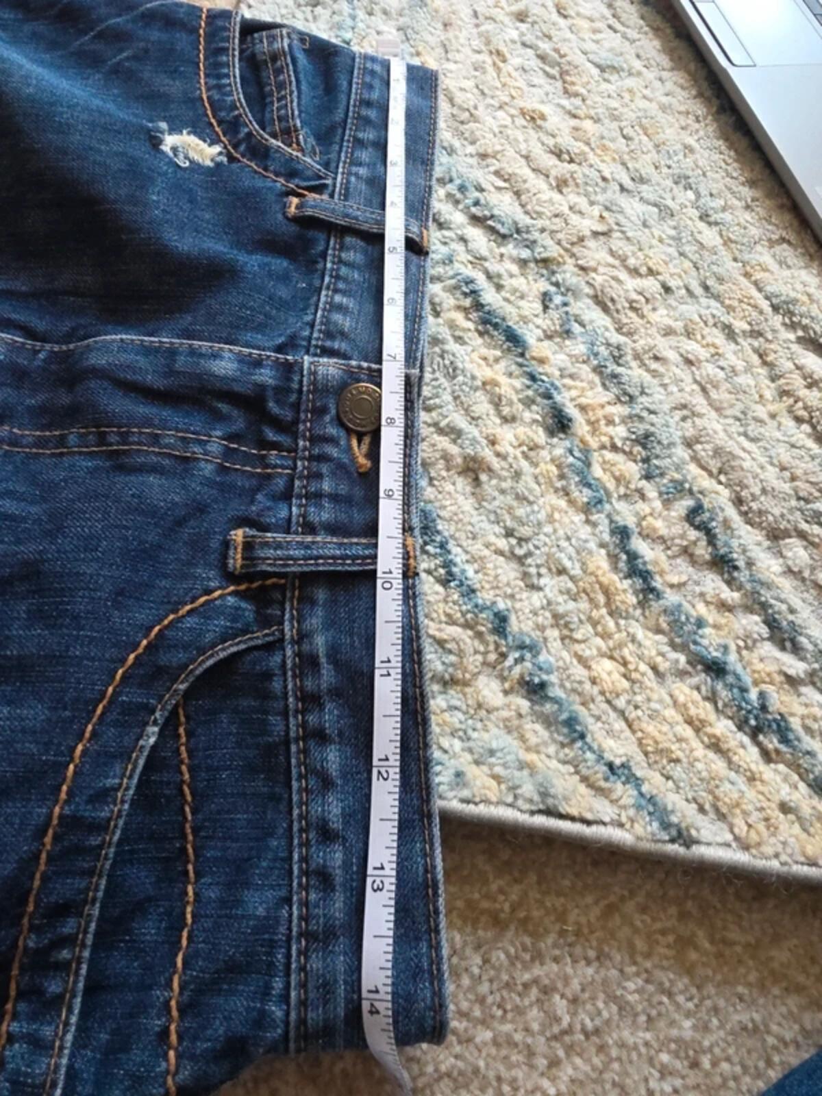 Osmosis Vintage Y2K Distressed Denim Mini Skirt UK Size 8