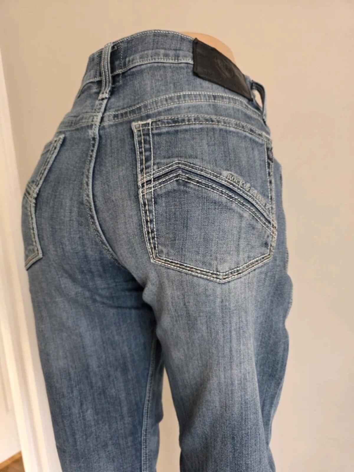 Vintage Y2K Rock & Republic High Rise Relaxed Straight Jeans UK Size 16