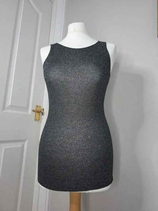A. Vanto Sparkly Metallic Vest Top UK Size 8/10