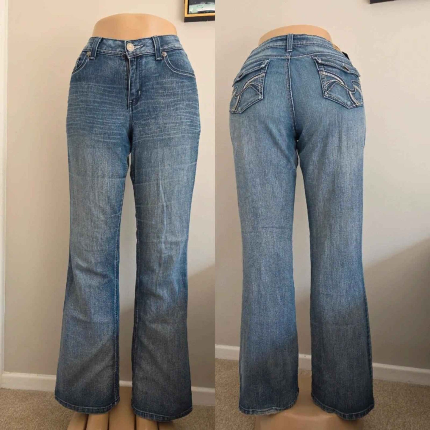L.e.i. Mid Rise Bootcut Vintage Y2K Jeans UK Size 14 Tall