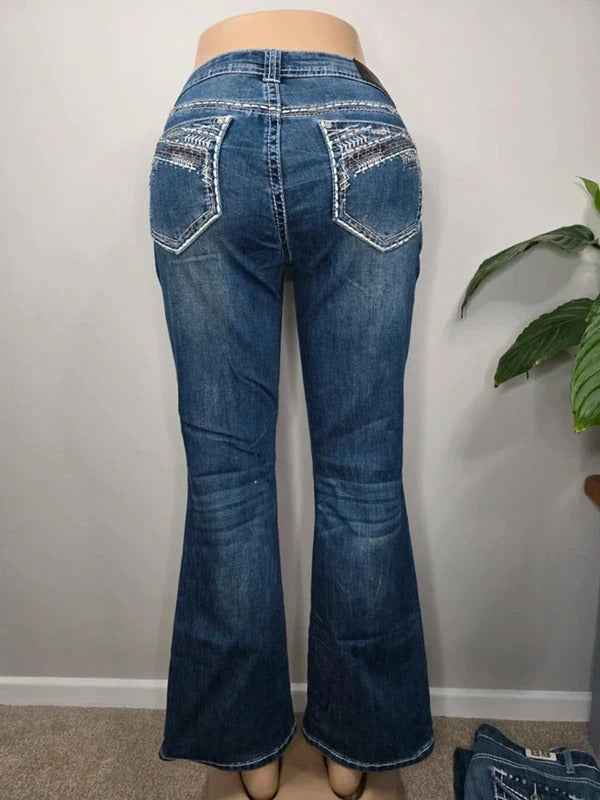 Shyanne Mid Rise Bootcut Blingy Jeans UK Size 12 Petite