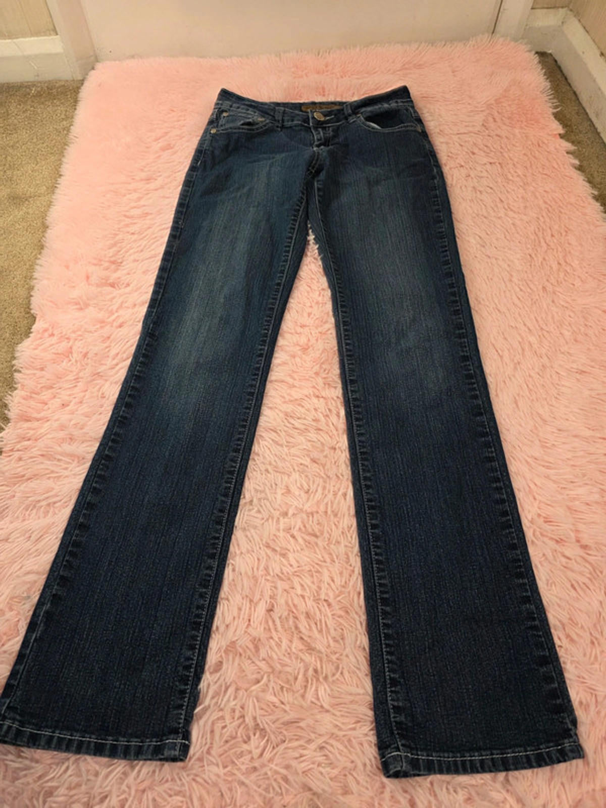 Y2K Give Me 5ive Super Low Rise Bootcut Jeans UK Size 8
