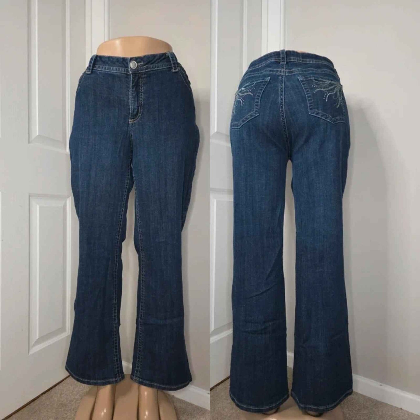 Lee Mid Rise Bootcut Vintage Y2K Jeans UK Size 16/18 Petite
