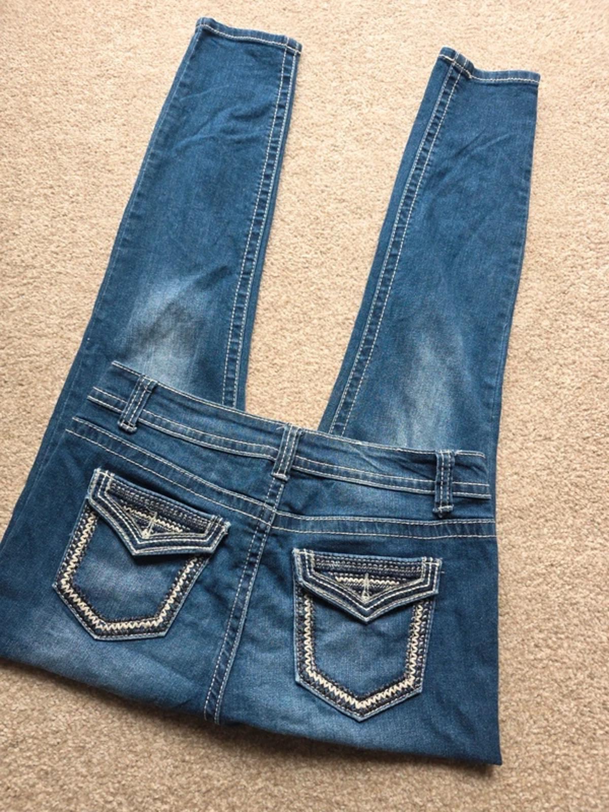 Vintage Y2K Vanilla Star Mid Rise Skinny Jeans UK Size 12