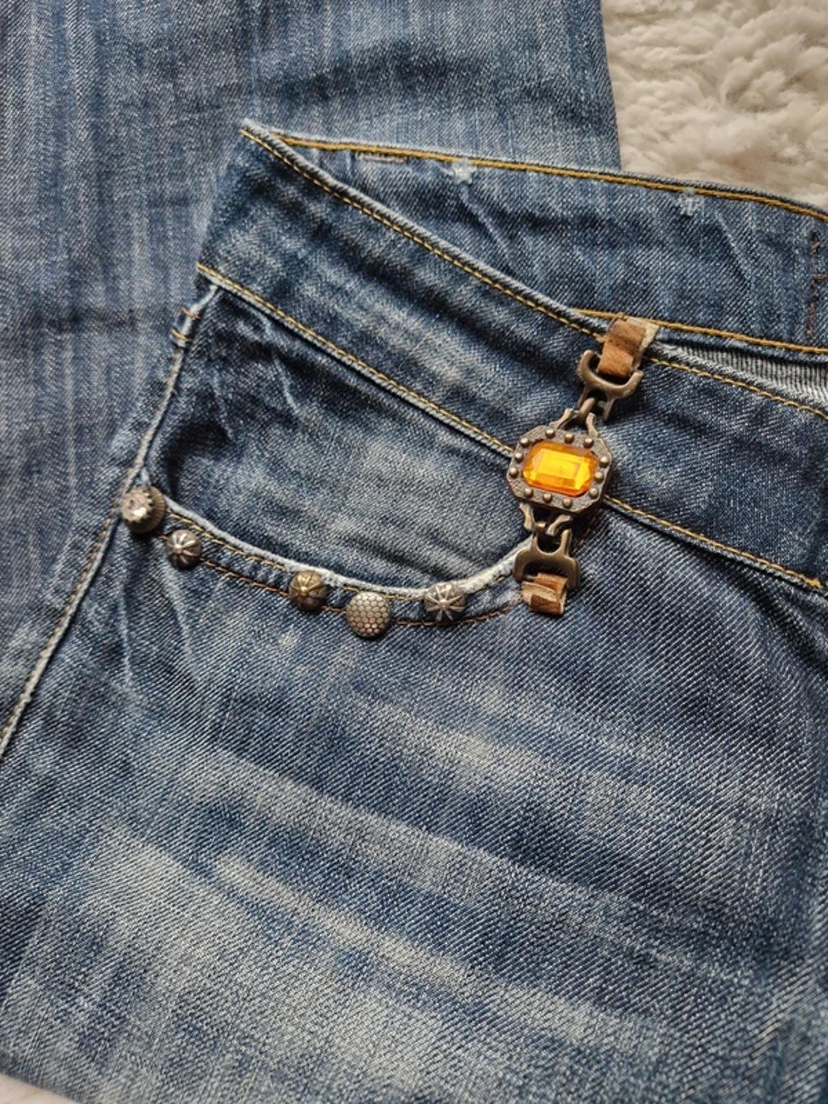 Y2K "Dolce & Gabbana" Party Night Low Rise Bootcut Tall Indie Grunge Festival Denim UK 10 Tall