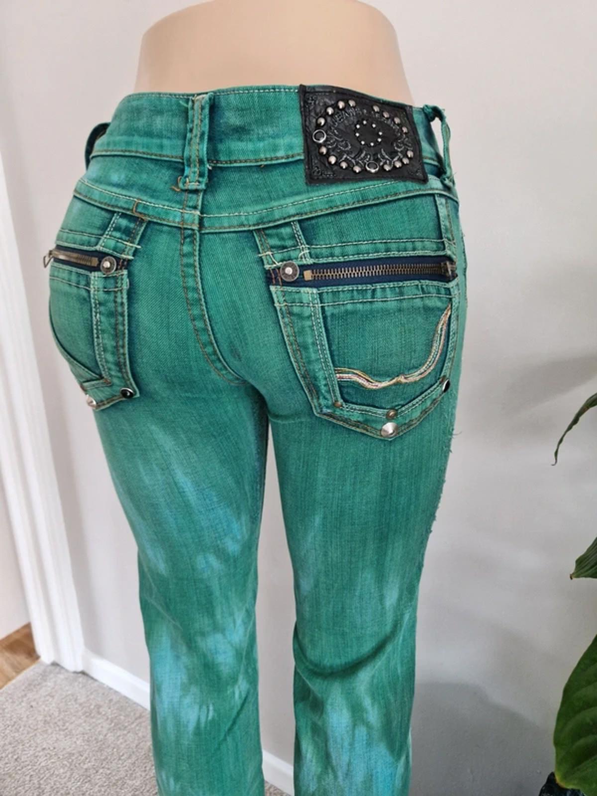 Y2K Unbranded Ultra Low Rise Straight Leg Festival Grunge Indie Sleaze McBling Denim UK 10/12
