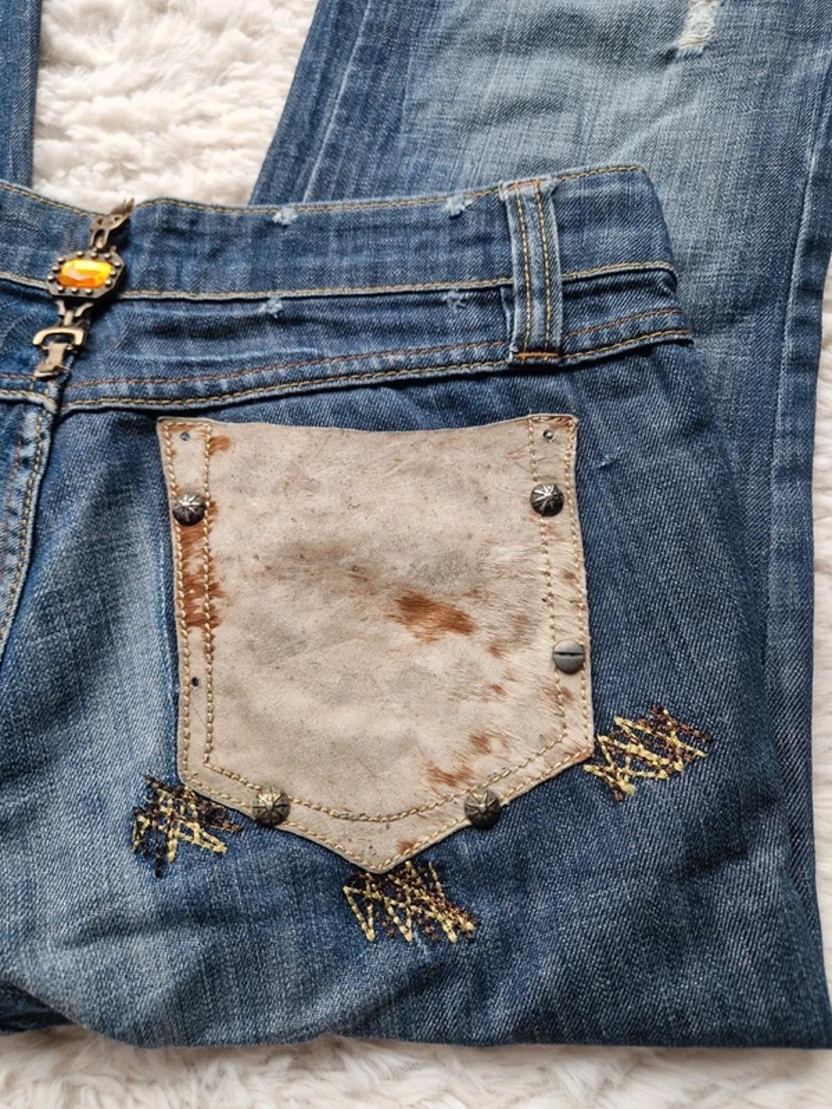 Y2K "Dolce & Gabbana" Party Night Low Rise Bootcut Tall Indie Grunge Festival Denim UK 10 Tall