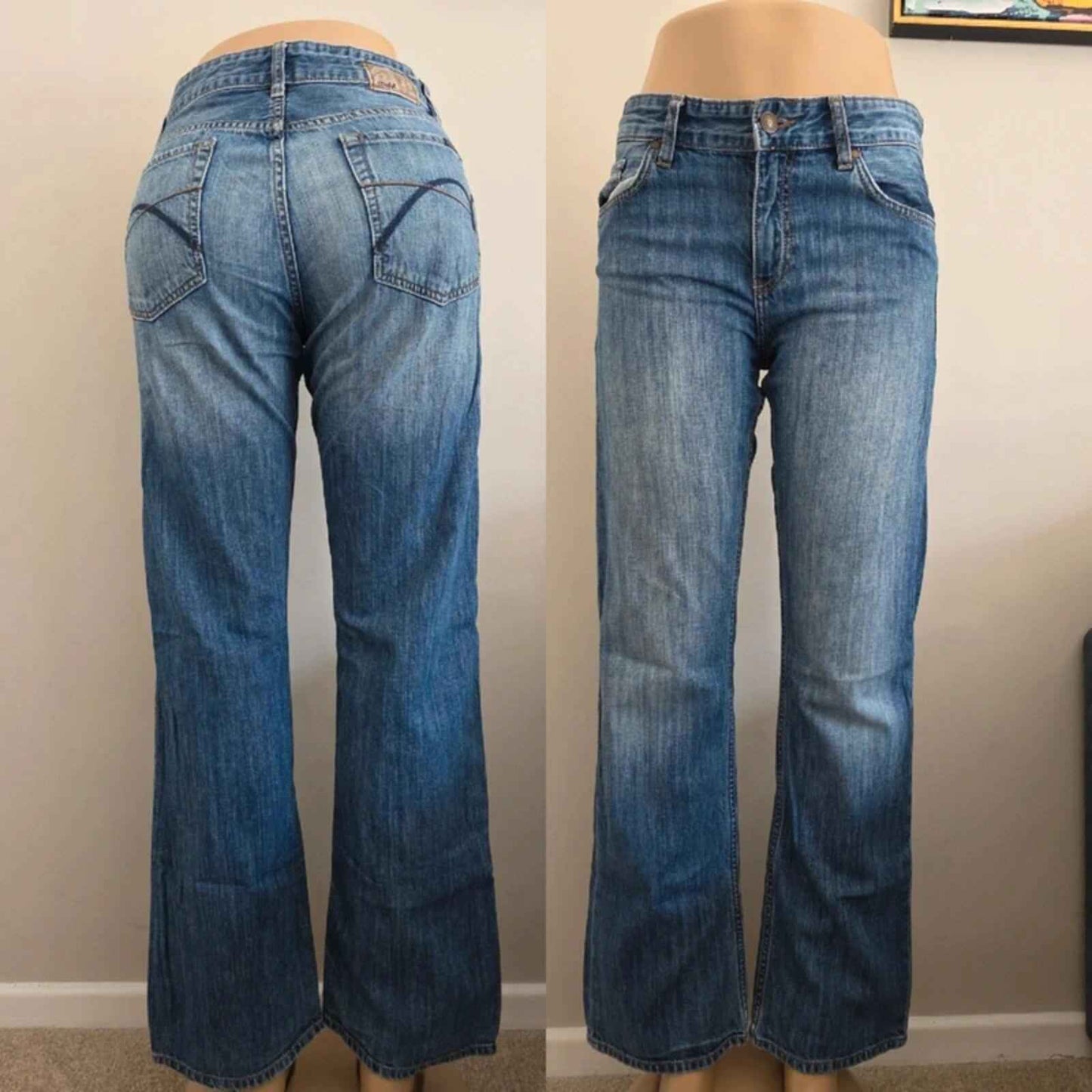 Mavi Mid Rise Loose Bootcut Vintage Y2K Jeans UK Size 10