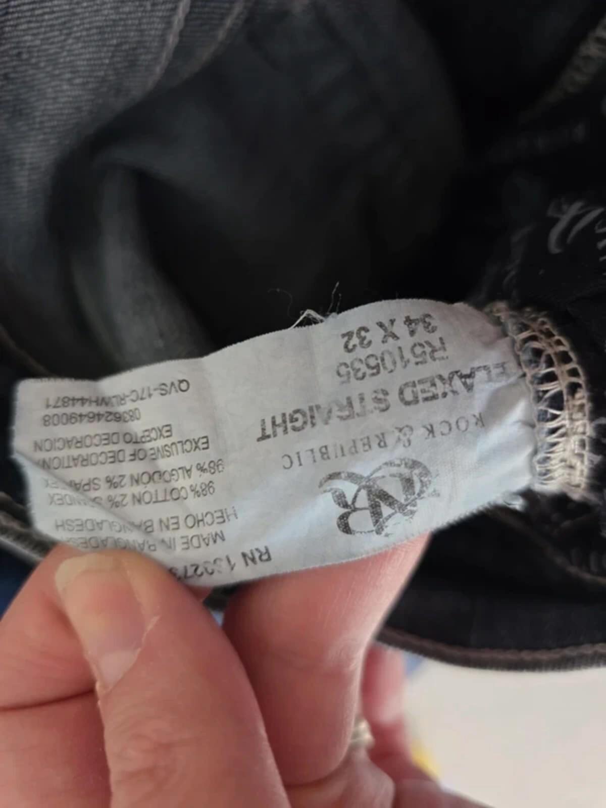 Vintage Y2K Rock & Republic High Rise Relaxed Straight Jeans UK Size 16
