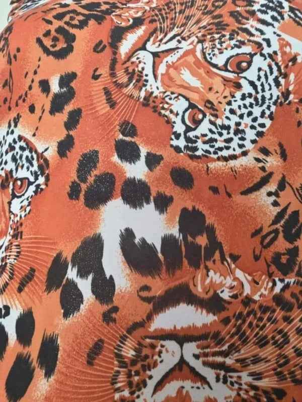 Saix Woman Leopard Print Shimmer Stretch Top UK Size 10