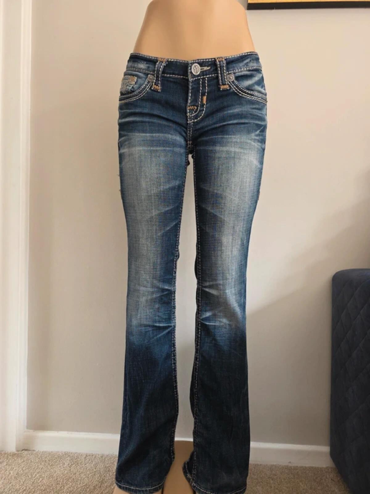 Big Star Vintage Y2K Ultra Low Rise Bootcut Jeans UK Size 6/8 Tall