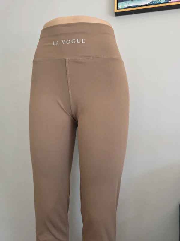 La Vogue High Waisted Brown Gym Leggings UK Size 12-14