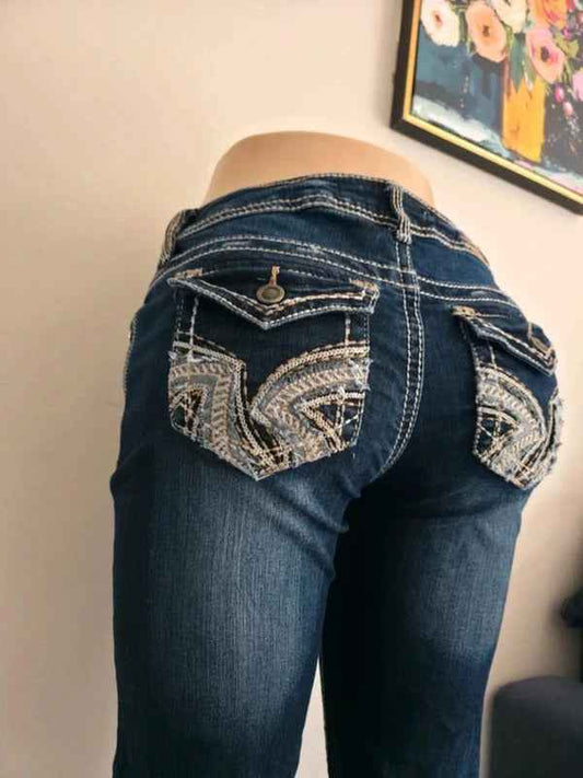 1st Kiss Low Rise Cropped Vintage Y2K Jeans UK Size 8/10