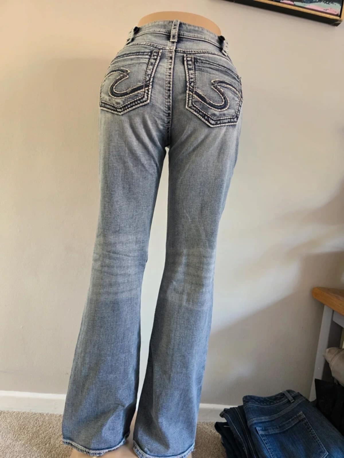 Vintage Y2K Silver Jeans Mid Rise Bootcut UK Size 12