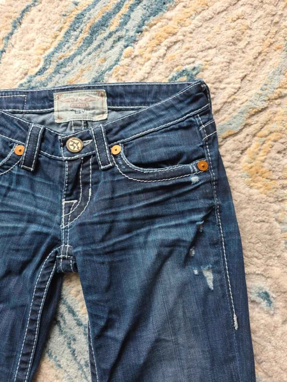 Big Star Vintage Y2K Ultra Low Rise Bootcut Jeans UK Size 4