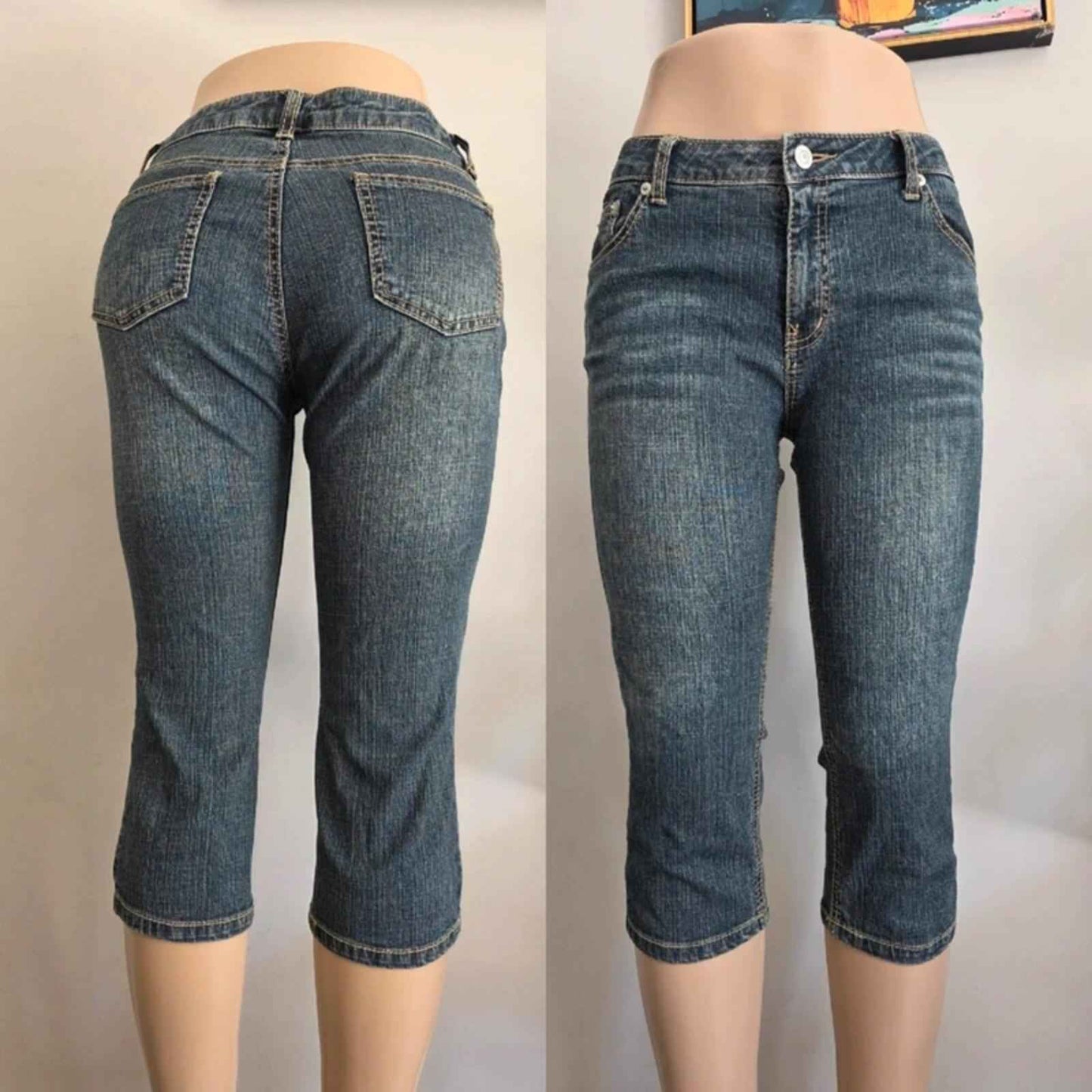 Vintage Y2K J Honey Mid Rise Cropped Jeans UK Size 10