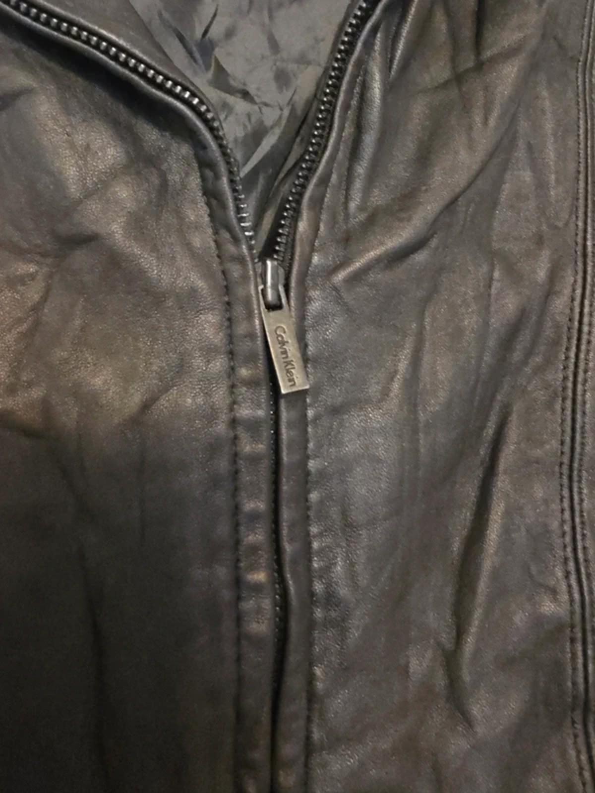 Vintage Y2K Calvin Klein Black Leather Jacket Women’s Size M