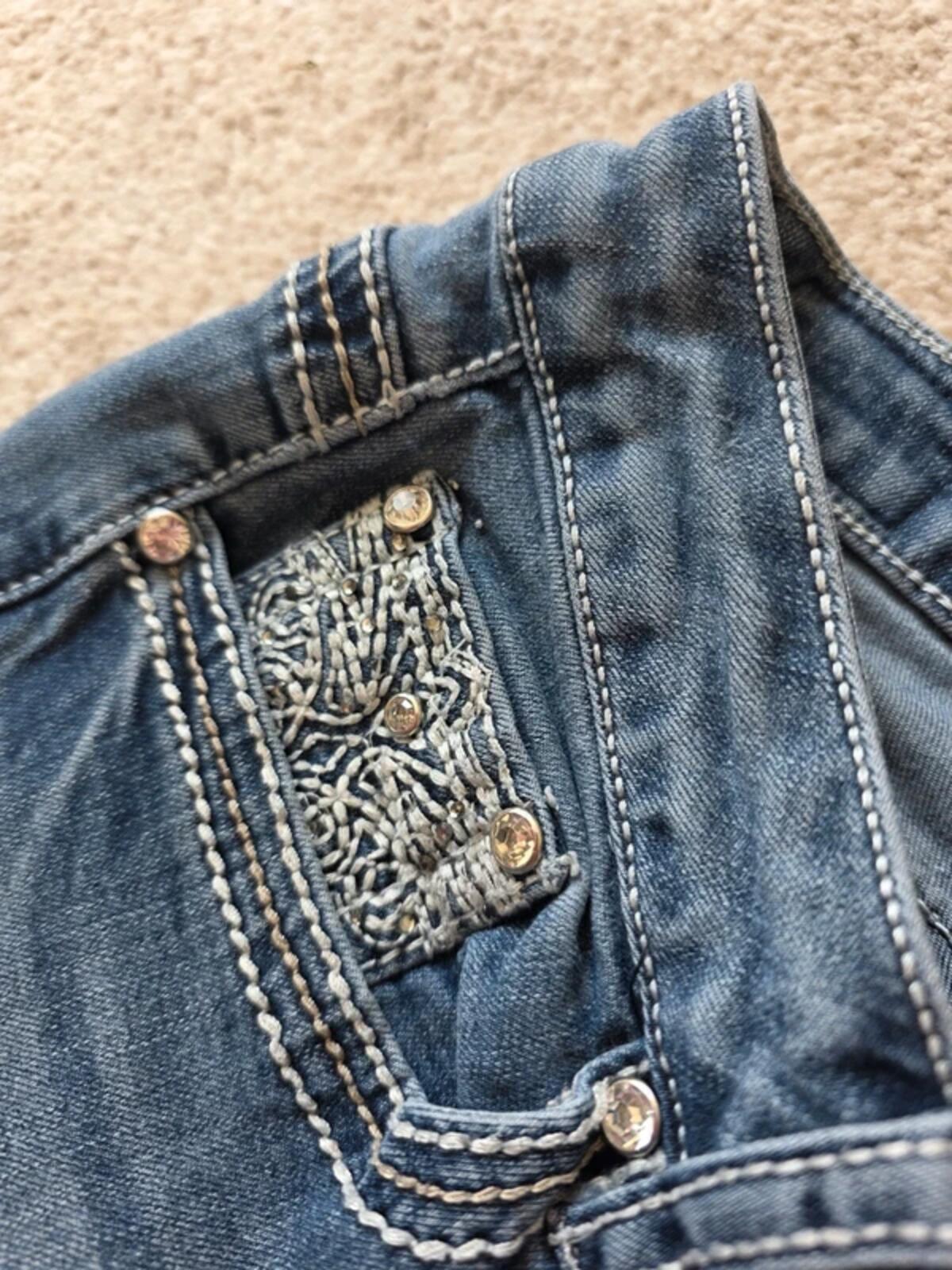 Vintage Y2K Earl Jeans Mid Rise Straight Bling Jeans UK Size 10