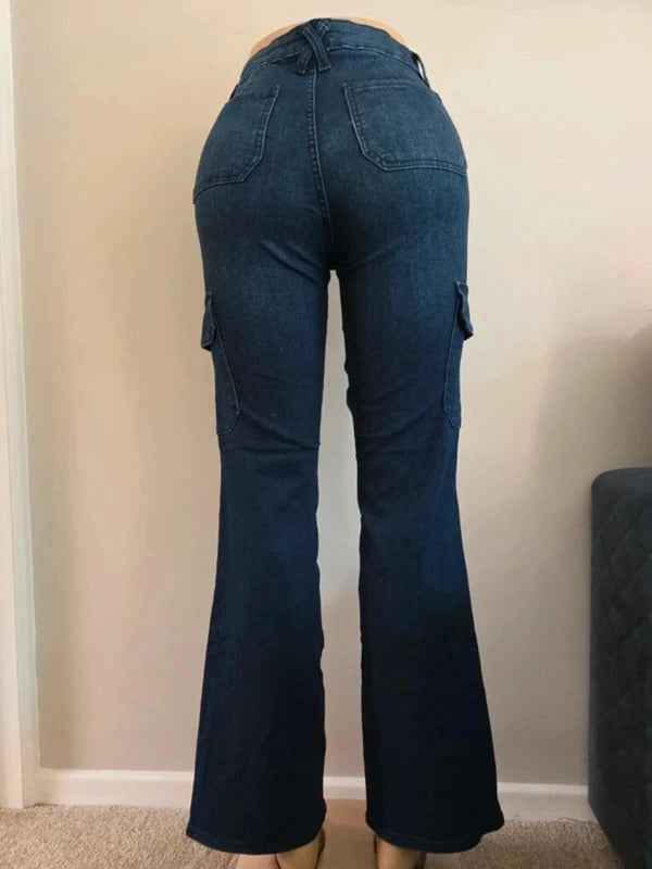 Time and Tru Vintage Y2K Mid Rise Bootcut Cargo Jeans UK Size 8