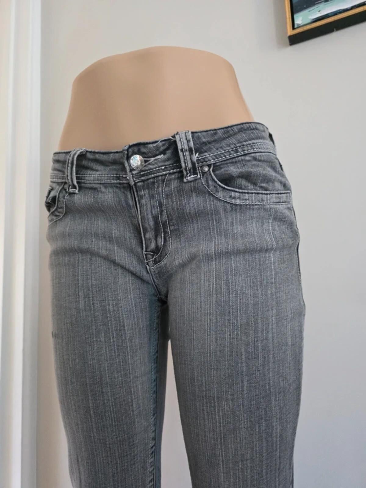 Red Rivet Low Rise Straight Slim Vintage Y2K Jeans UK Size 10