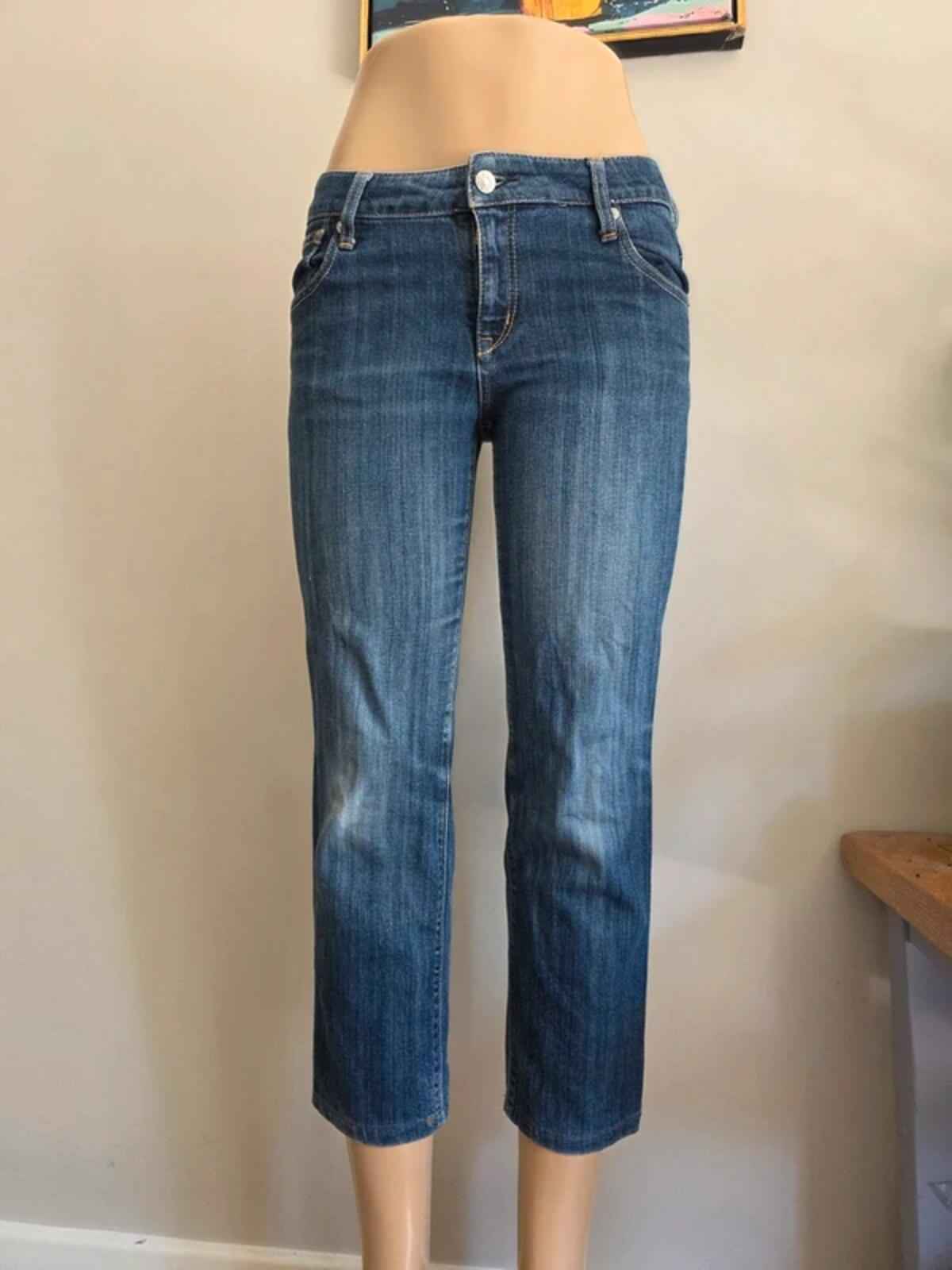 Vintage Y2K G.U. Mid Rise Cropped Jeans UK Size 8 tall