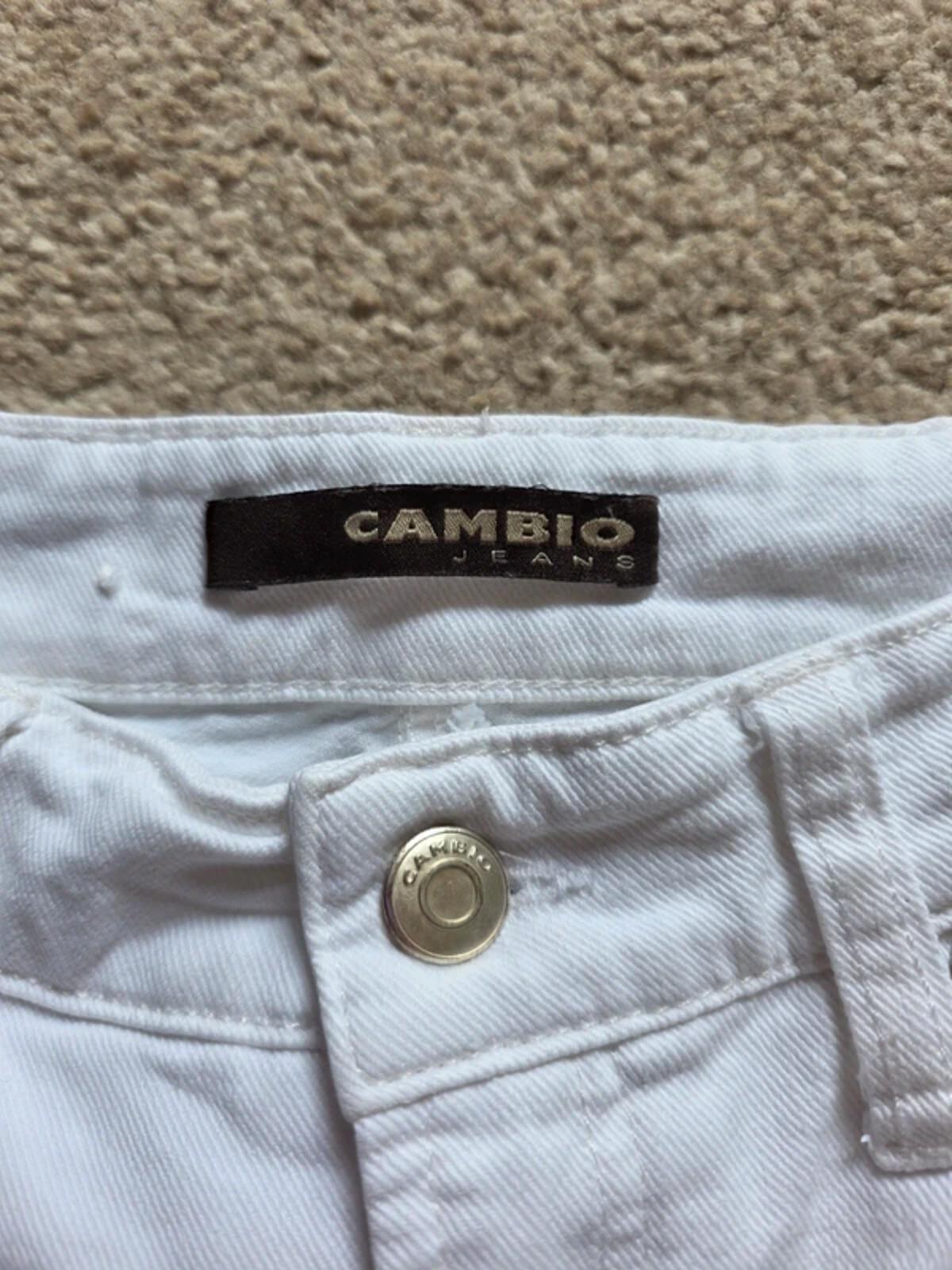 Vintage Y2K Cambio Mid Rise Straight Jeans White UK Size 12 Tall