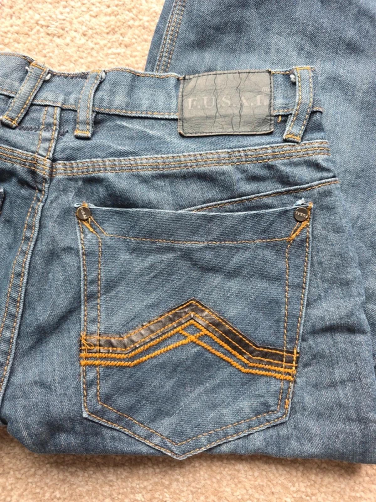 Vintage Y2K Fusai Mid Rise Slim Straight Jeans UK Size 10 Petite
