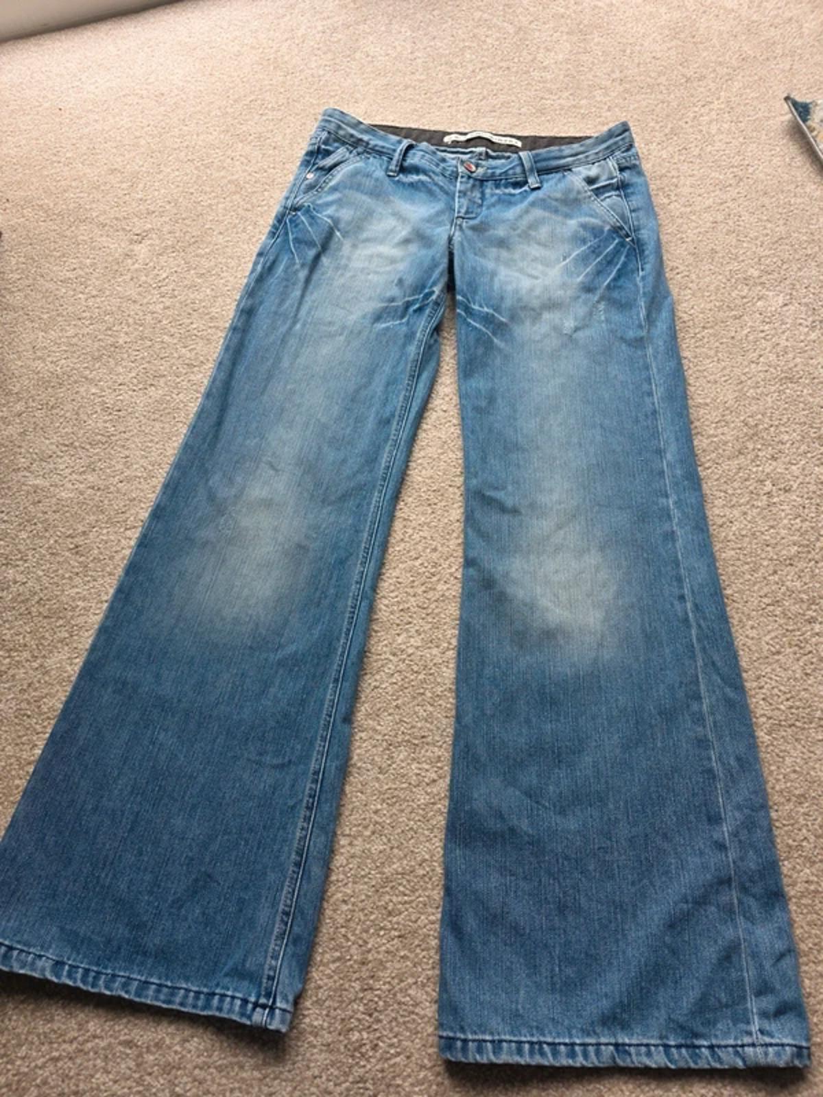 Vintage Y2K Gsus Sindustries Low Rise Wide Leg Jeans UK Size 14