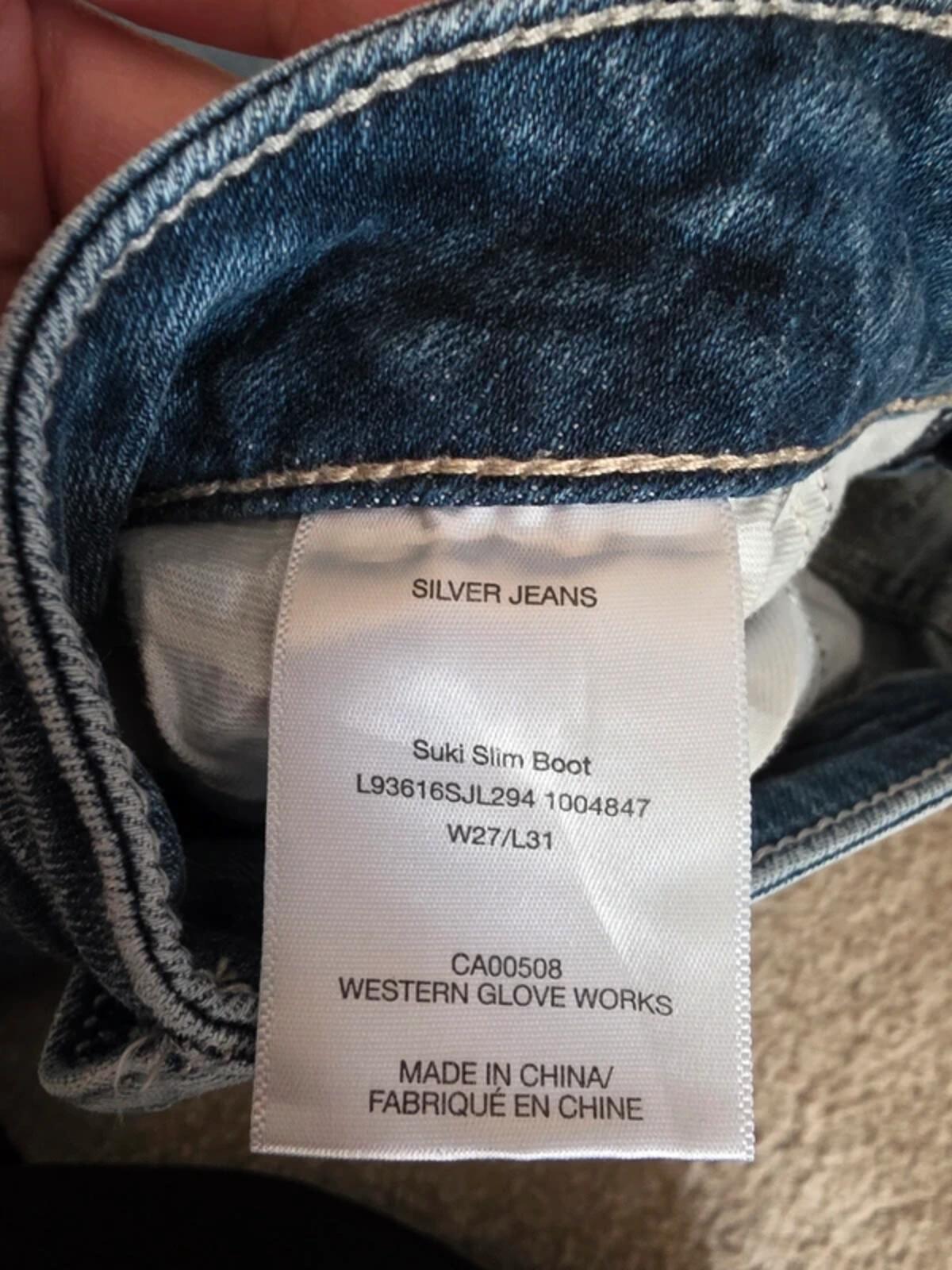 Vintage Y2K Silver Jeans Co Low Rise Bootcut Jeans UK Size 8 petite