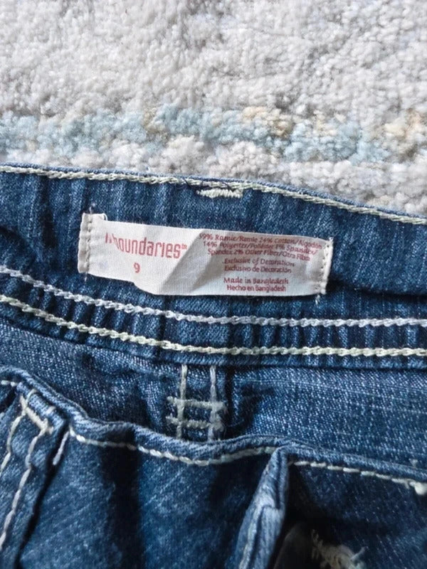 No Boundaries Low Rise Flared Vintage Y2K Jeans UK Size 8