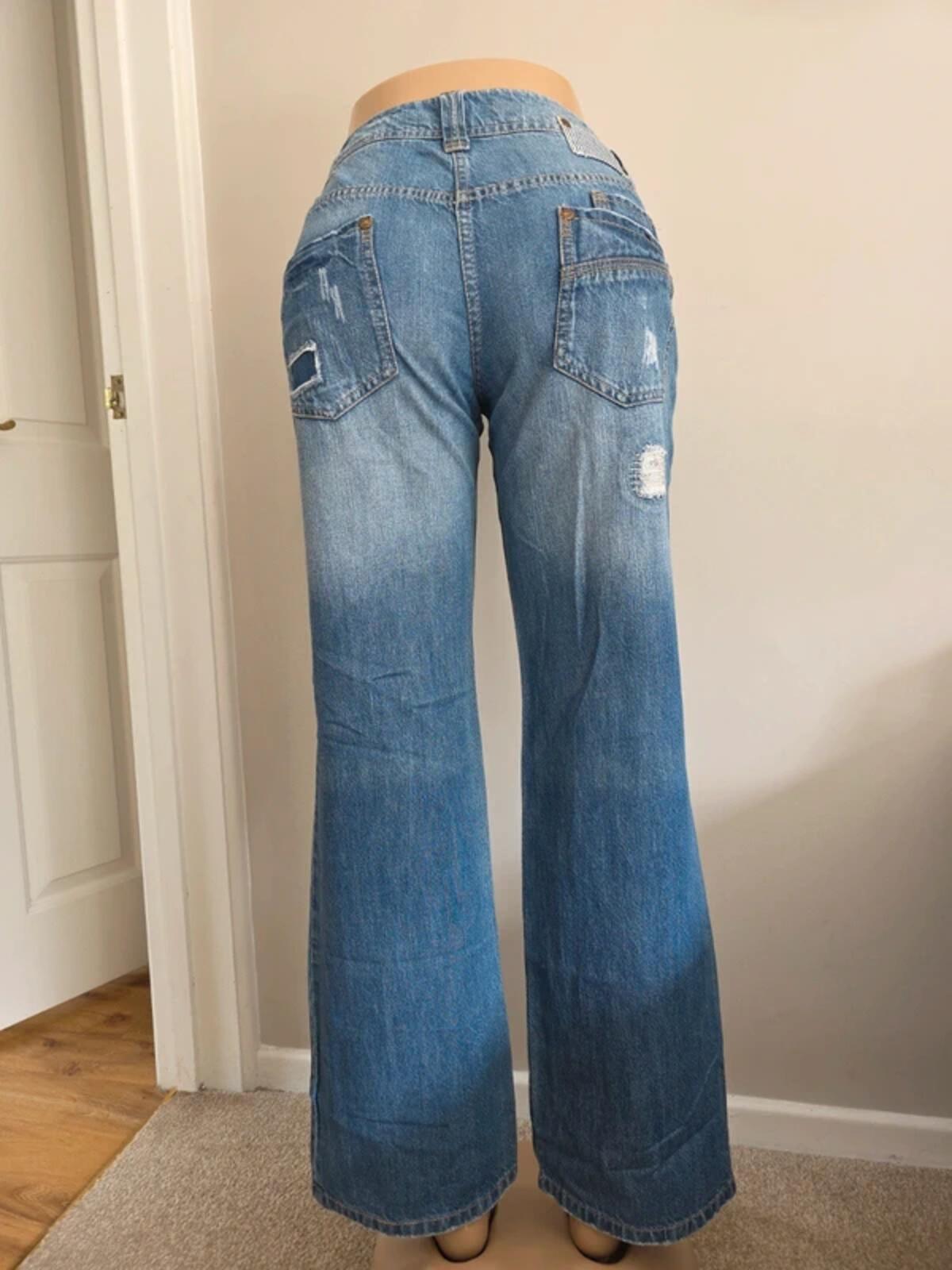 Next Vintage Y2K Mid Rise Relaxed Wide Leg Jeans UK Size 12