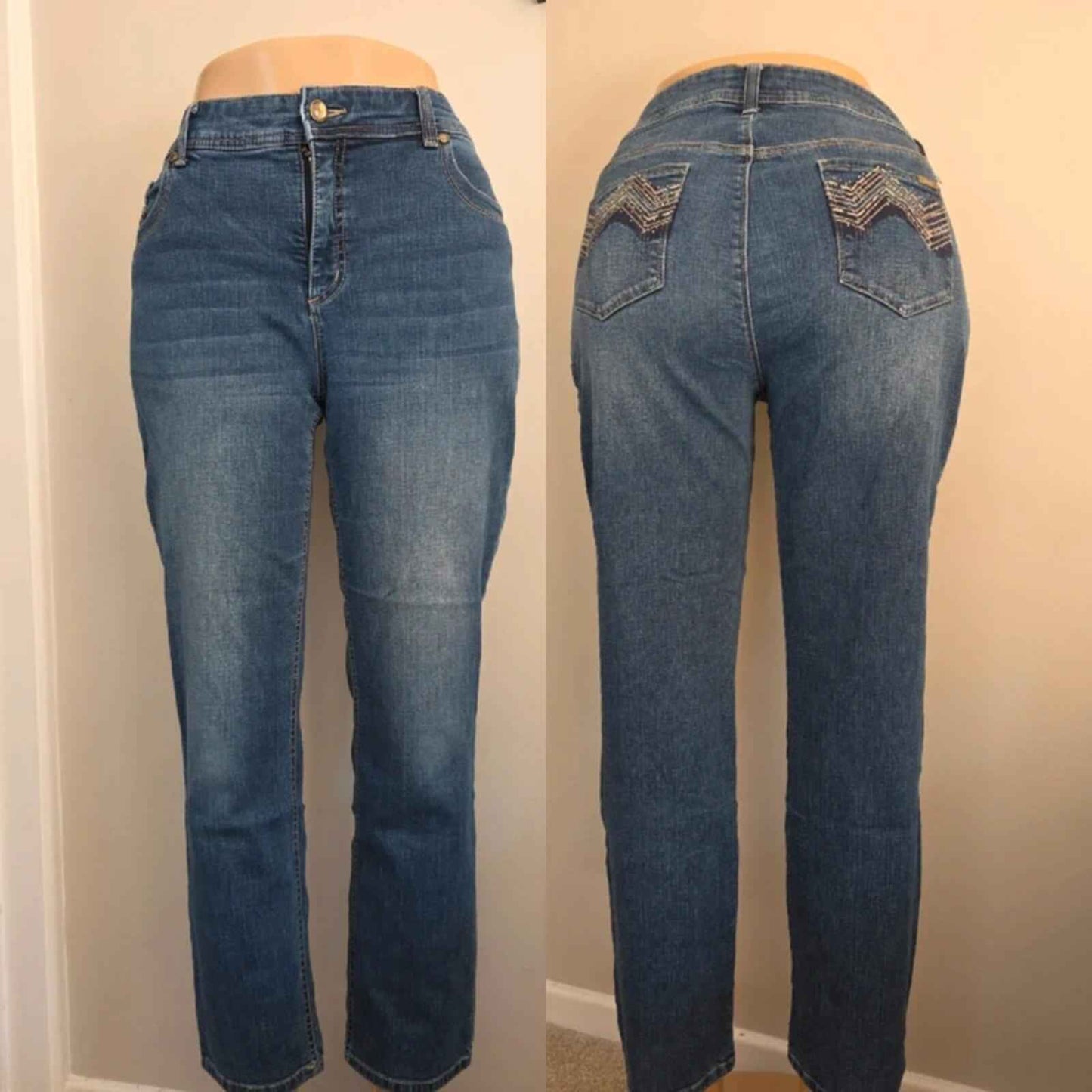 Chico's Mid Rise Skinny Jeans UK Size 14 Petite