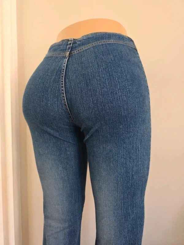 No Boundaries Mid Rise Flared Vintage Y2K Jeans UK Size 8/10
