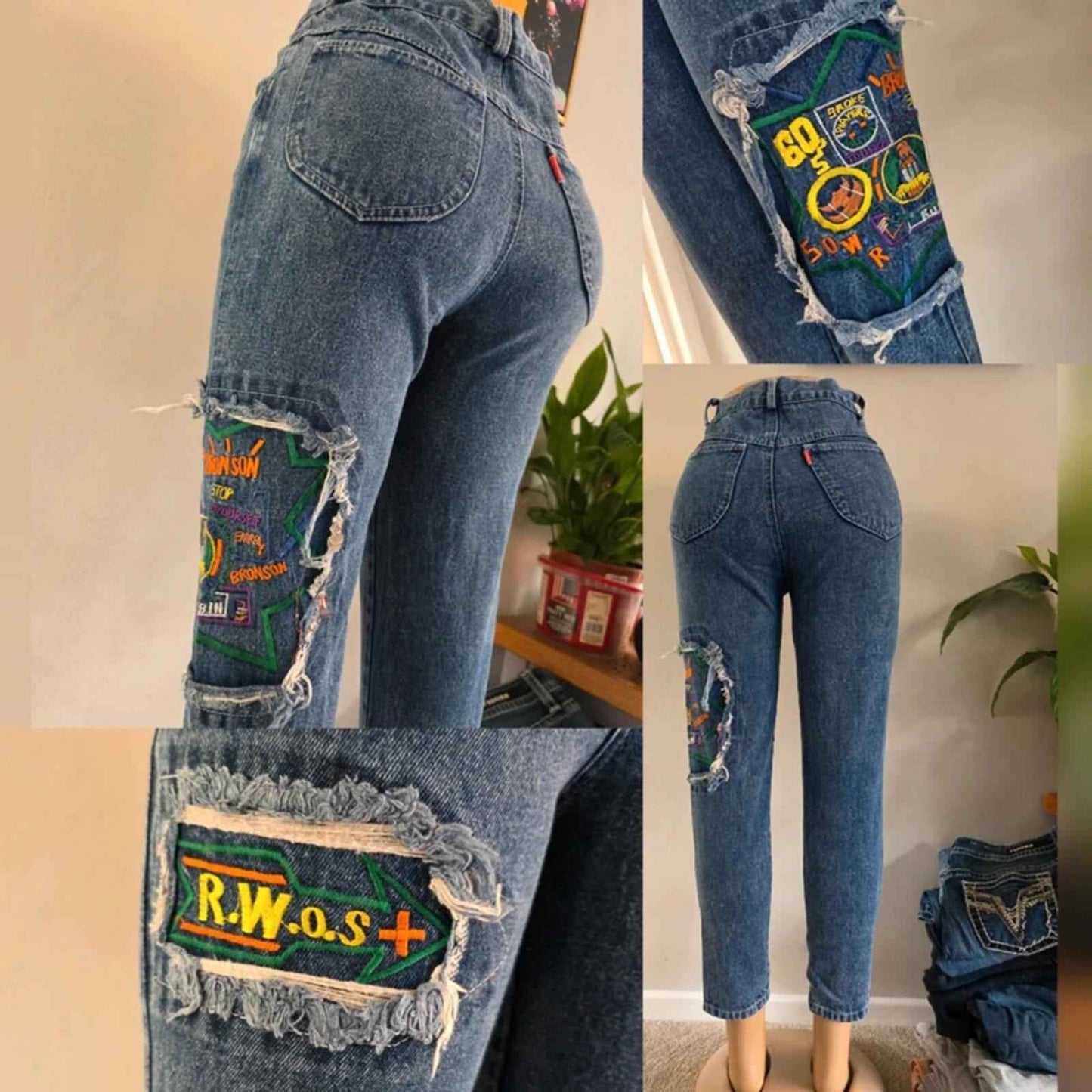 Kong Loon High Rise Mum Jeans UK Size 6 Ankle Length