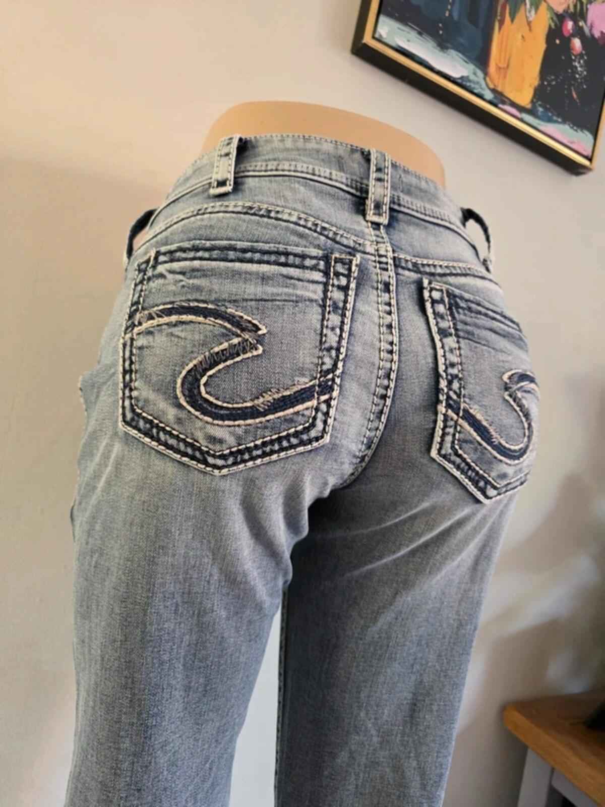 Vintage Y2K Silver Jeans Mid Rise Bootcut UK Size 12