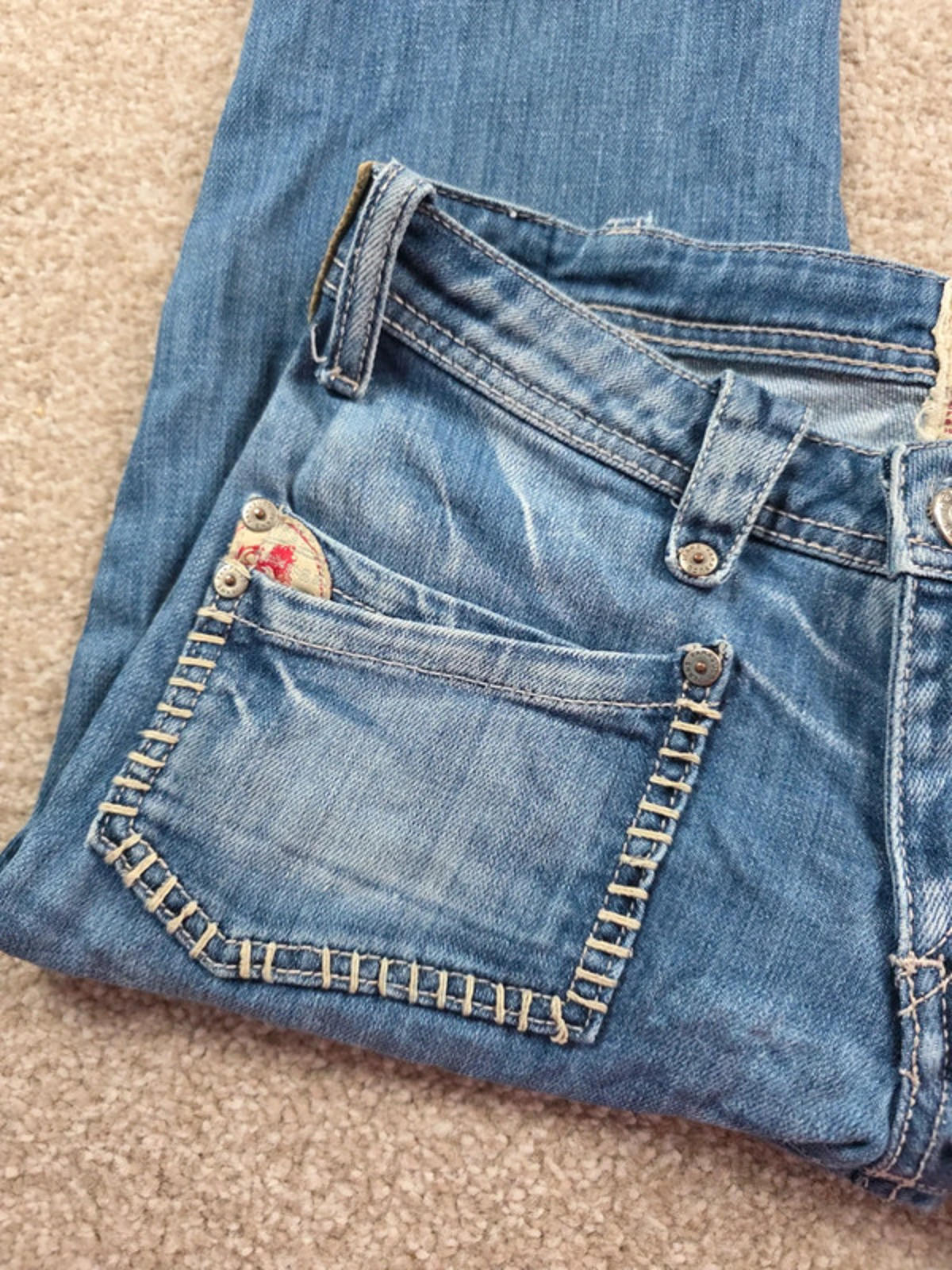 Vintage Y2K Parasuco Super Low Rise Bootcut Jeans UK Size 8